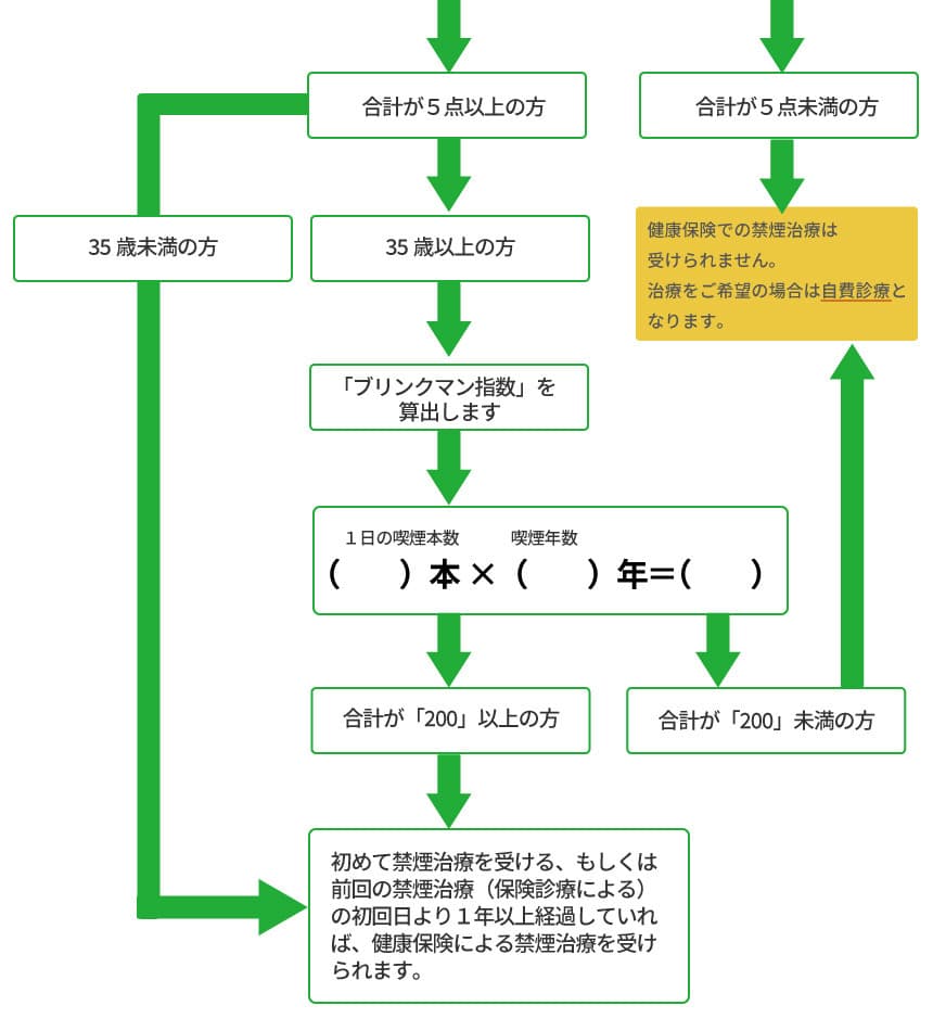 禁煙外来保険診療チャート
